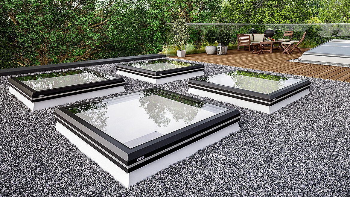 LAMILUX Flachdach Fenster FE mit Kies