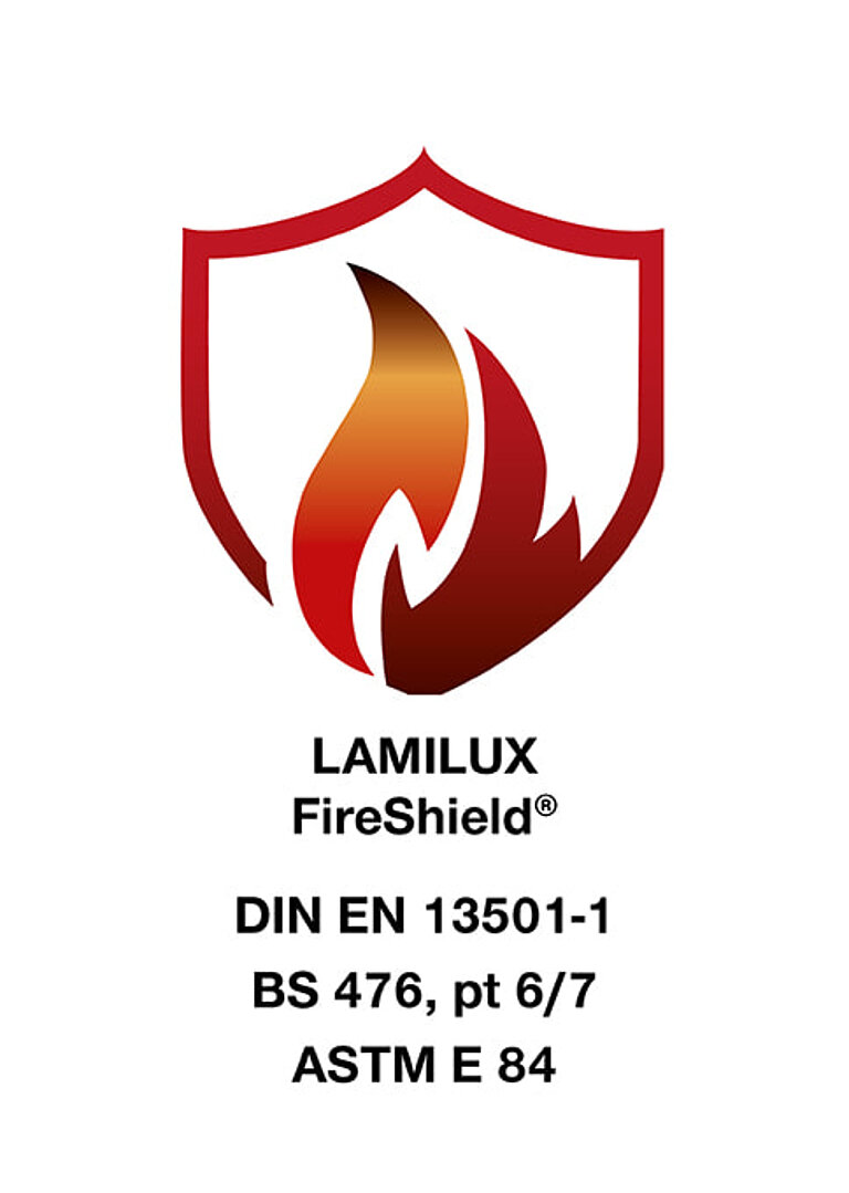 Rotes Schild mit Flammensymbol