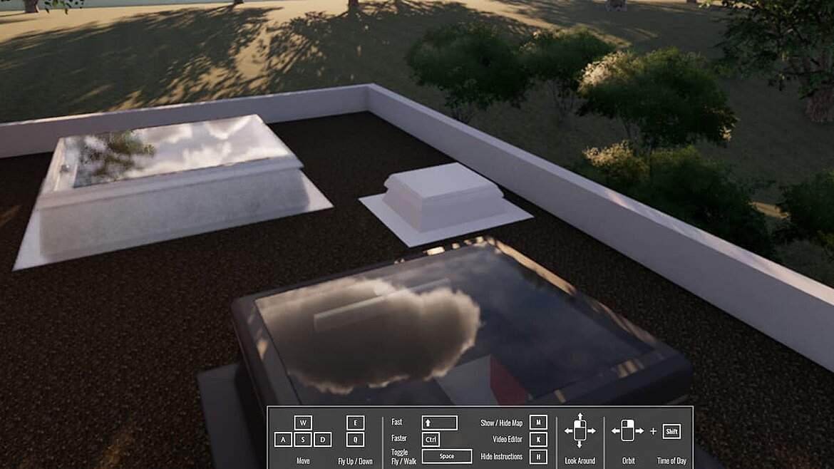LAMILUX Flachdach Fenster F100 in Virtual Reality VR