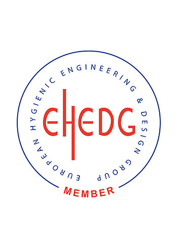 Logo der European Hygienic Engineering & Design Group (EHEDG) mit dem Wort "Member" darunter