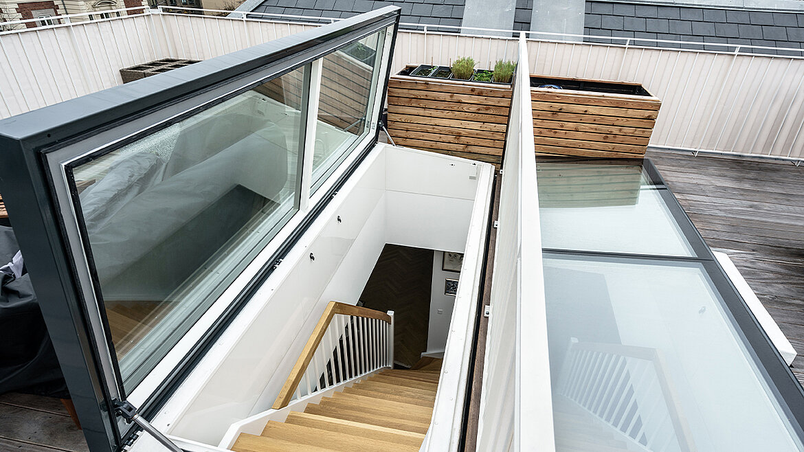 LAMILUX Flachdach Ausstieg Komfort Swing