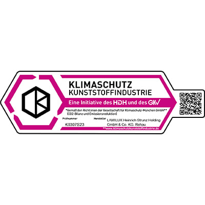 LAMILUX Zertifikat Klimaschutz Kunststoffindustrie